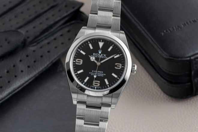  Rolex Explorer 39 Oyster Perpetual Edelstahl Automatik Ref. 214270 B&P 2014 