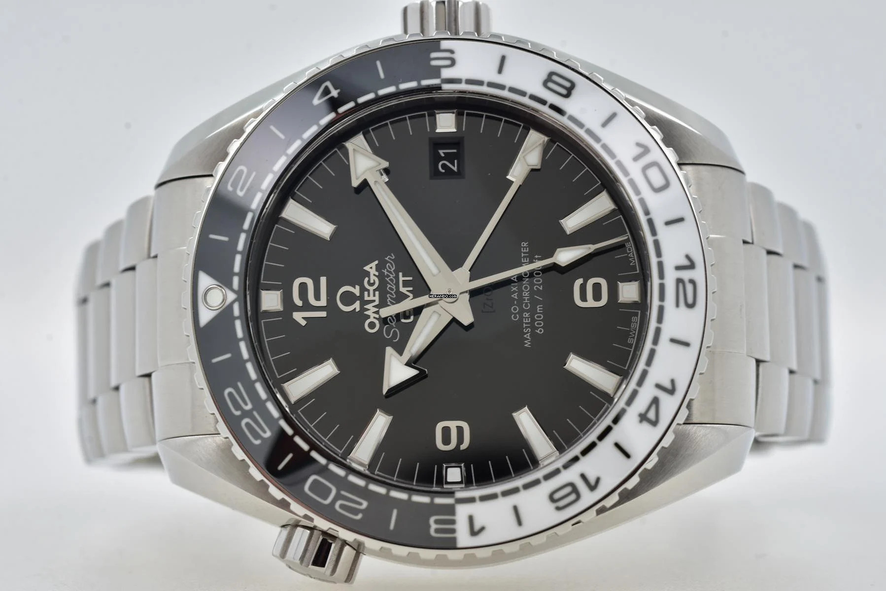 Omega Seamaster Planet Ocean GMT Black/White 21530442201001 