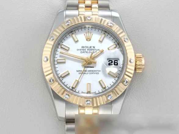  Rolex Lady-Datejust 179313 Stahl Gelbgold 750 Diamanten Automatik Stainless Steel 18kt Yellow Gold White Dial Oyster-band Chronometer 