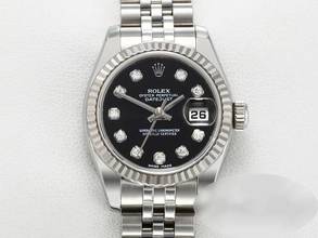 Thumbnail von Rolex Lady-Datejust 179174 2016 Stahl Weissgold 750 Diamanten Automatik Stainless Steel 18kt White Gold Jubilé-band Chronometer Oyster Black Dial