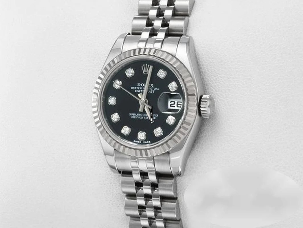  Rolex Lady-Datejust 179174 2016 Stahl Weissgold 750 Diamanten Automatik Stainless Steel 18kt White Gold Jubilé-band Chronometer Oyster Black Dial 