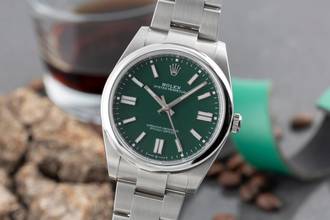 Thumbnail von Rolex Oyster Perpetual 41 Green Dial Stahl Automatik Ref: 124300 B&P 2024