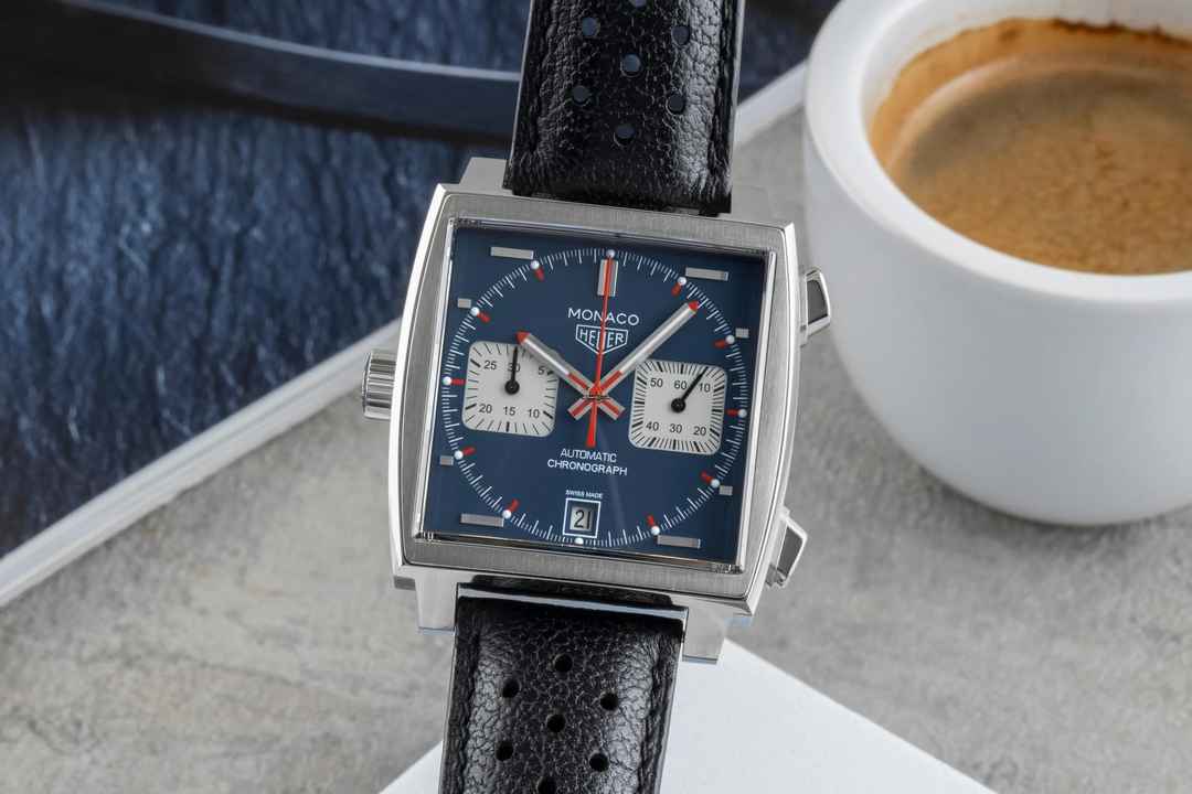  TAG Heuer Monaco Calibre 11 Steve McQueen Chronograph Automatik Ref CAW211P.FC6356 B&P 2017 