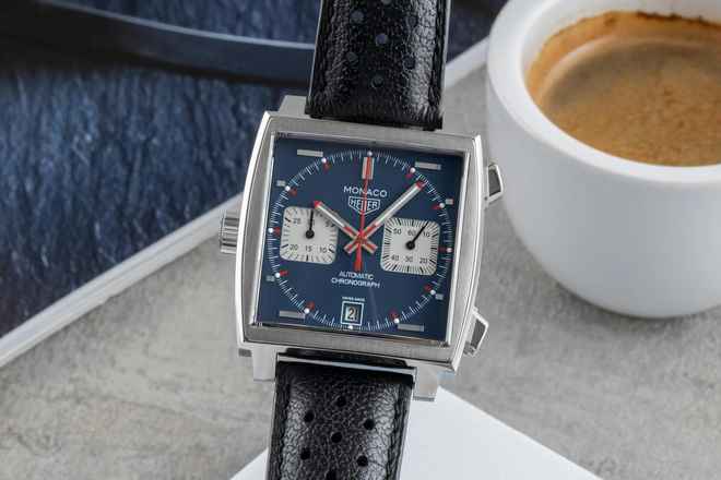  TAG Heuer Monaco Calibre 11 Steve McQueen Chronograph Automatik Ref CAW211P.FC6356 B&P 2017 