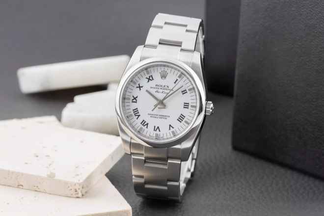  Rolex Air King 34 White Dial Oyster Edelstahl Automatik Ref. 114200 M-Serie 