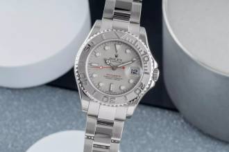 Thumbnail von Rolex Yacht-Master 35 Oyster Stahl / Platin Medium Size Ref 168622 Z-Serie