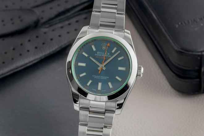  Rolex Milgauss Z-Blue Automatik Stahl Herrenuhr Oyster Perpetual Ref. 116400GV 