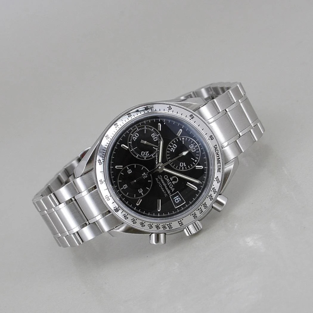  Omega Speedmaster Date Chronograph NOS Automatik Ø 39 mm Full Set ungetragen 