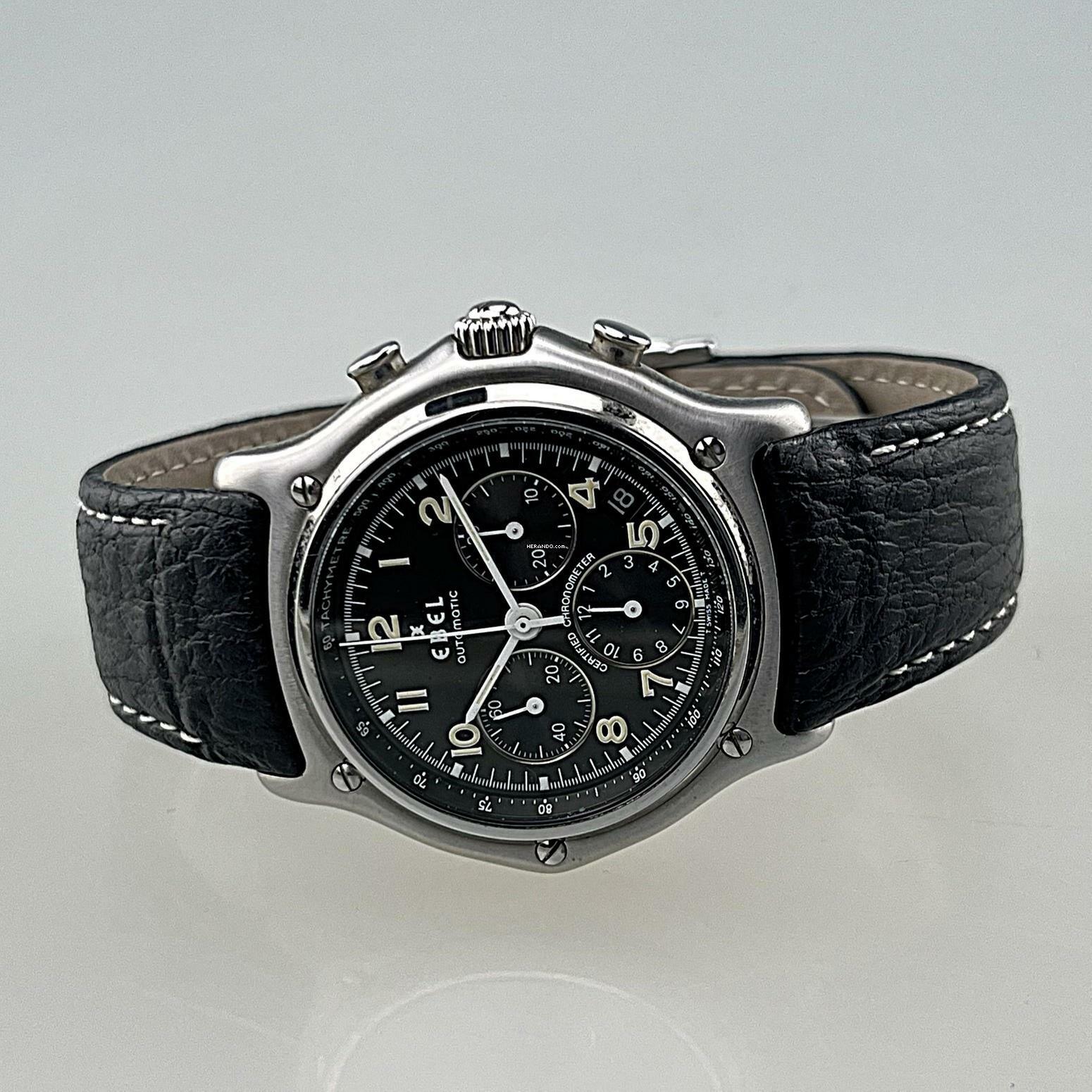 Thumbnail von Ebel Le Modulor 1911 Chronograph Automatik Edelstahl Lederarmband mit Faltschließe Erstbesitz Full Set - Box Garantiekarte Siegel und s. Papiere