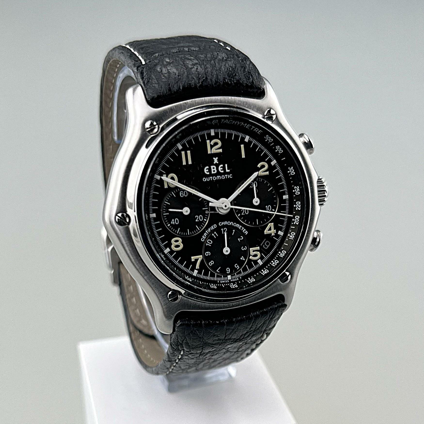 Thumbnail von Ebel Le Modulor 1911 Chronograph Automatik Edelstahl Lederarmband mit Faltschließe Erstbesitz Full Set - Box Garantiekarte Siegel und s. Papiere