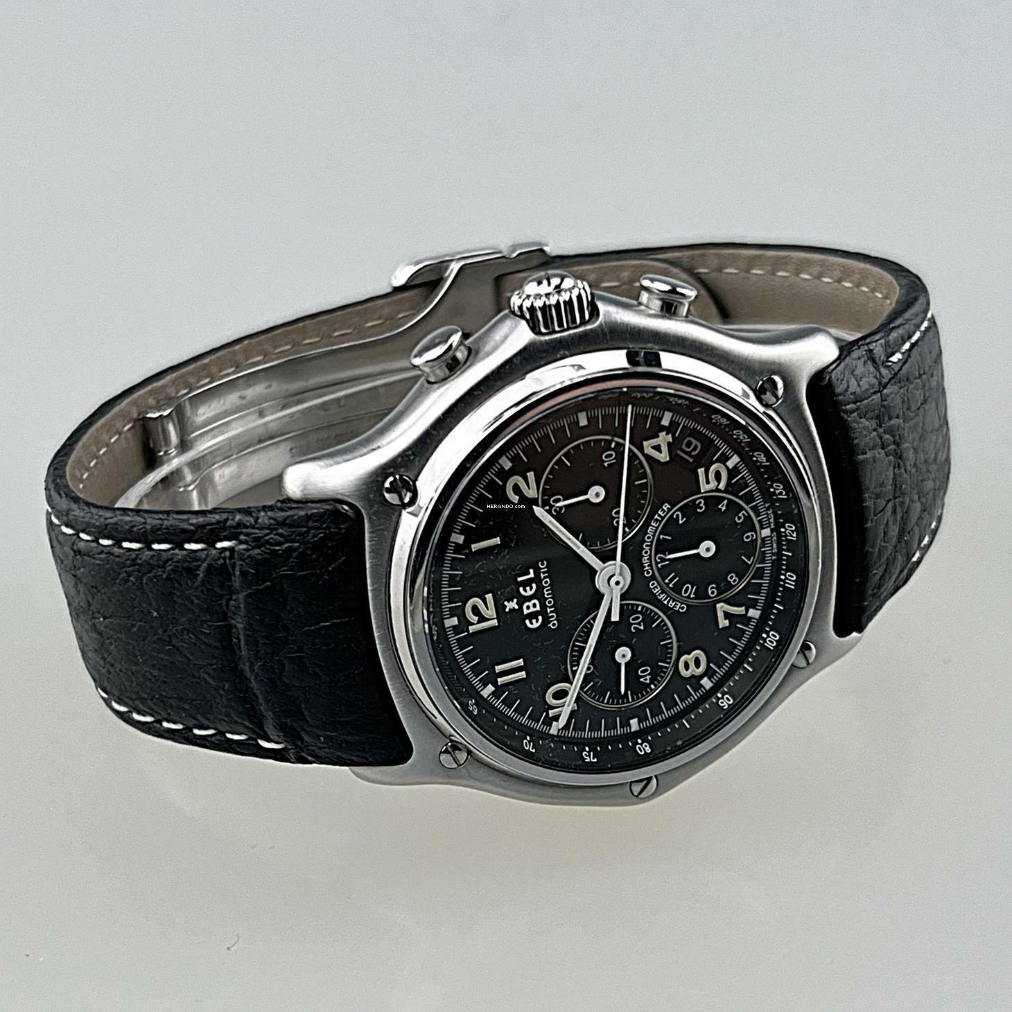 Thumbnail von Ebel Le Modulor 1911 Chronograph Automatik Edelstahl Lederarmband mit Faltschließe Erstbesitz Full Set - Box Garantiekarte Siegel und s. Papiere