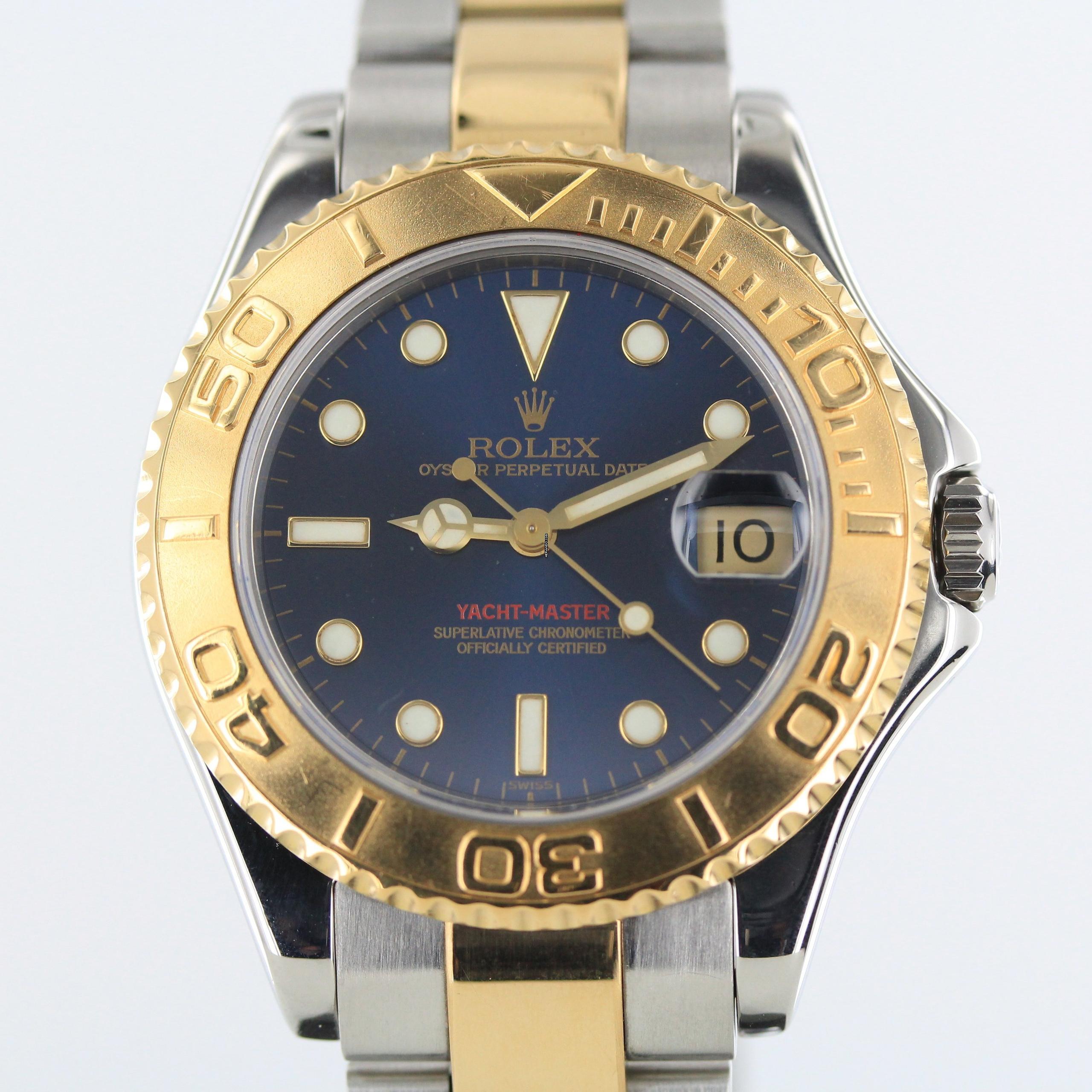  Rolex Yacht-Master BLUE DIAL//STEEL/GOLD//REF .68623//FULL SET//1998//LC134#743 