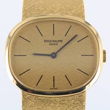  Patek Philippe Ellipse d'Or VINTAGE//FULL SET//GOLDEN LINEN DIAL//REF.3545/2//18KT # IK2 