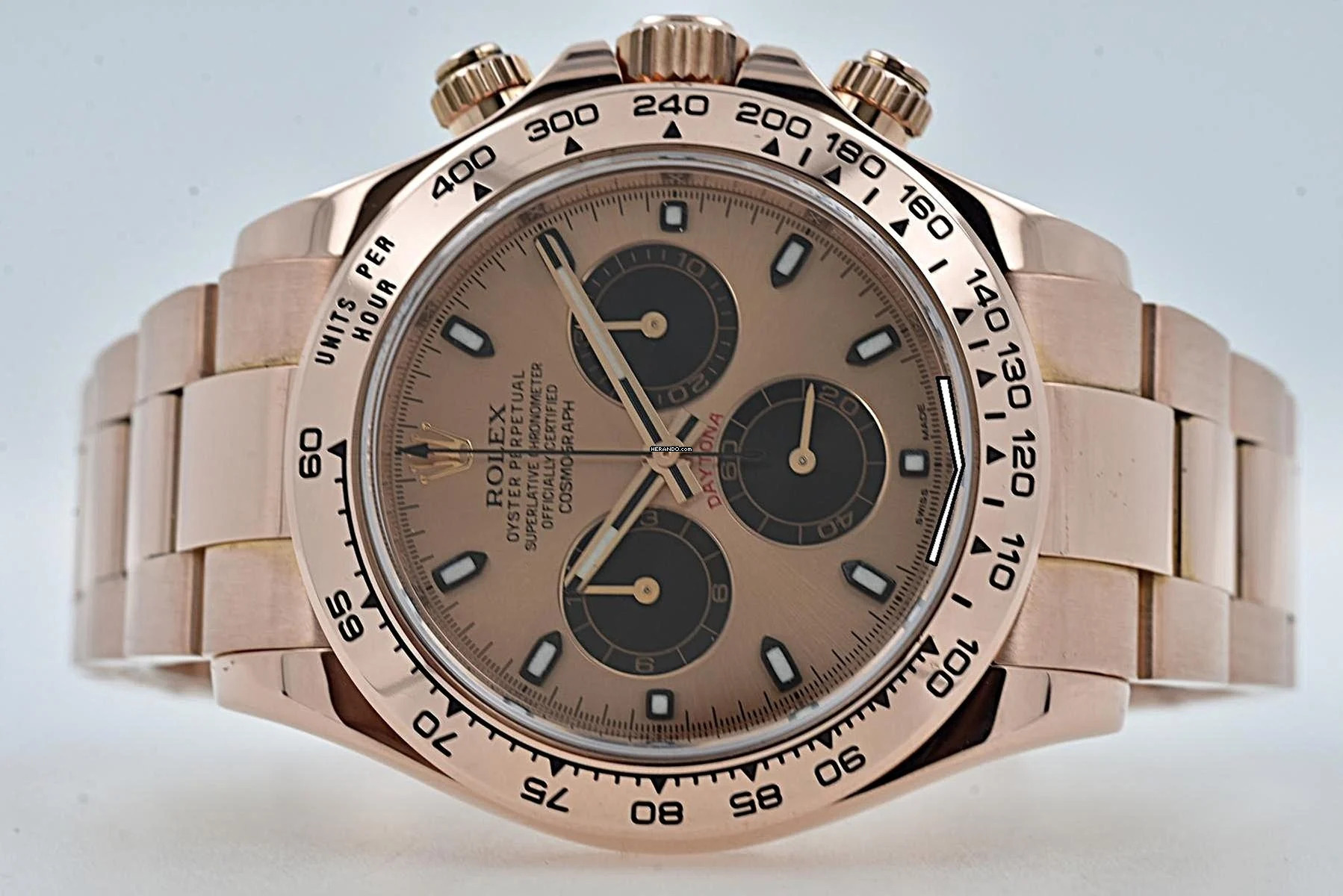  Rolex Daytona Cosmograph 18k pink gold Sundust Dial 116505 LC100 