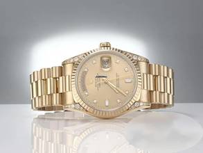 Thumbnail von Rolex Day-Date 36 36mm 18338 1996 Diamanten Gelbgold 750 Automatik 18kt Yellow Gold President-band Chronometer Oyster