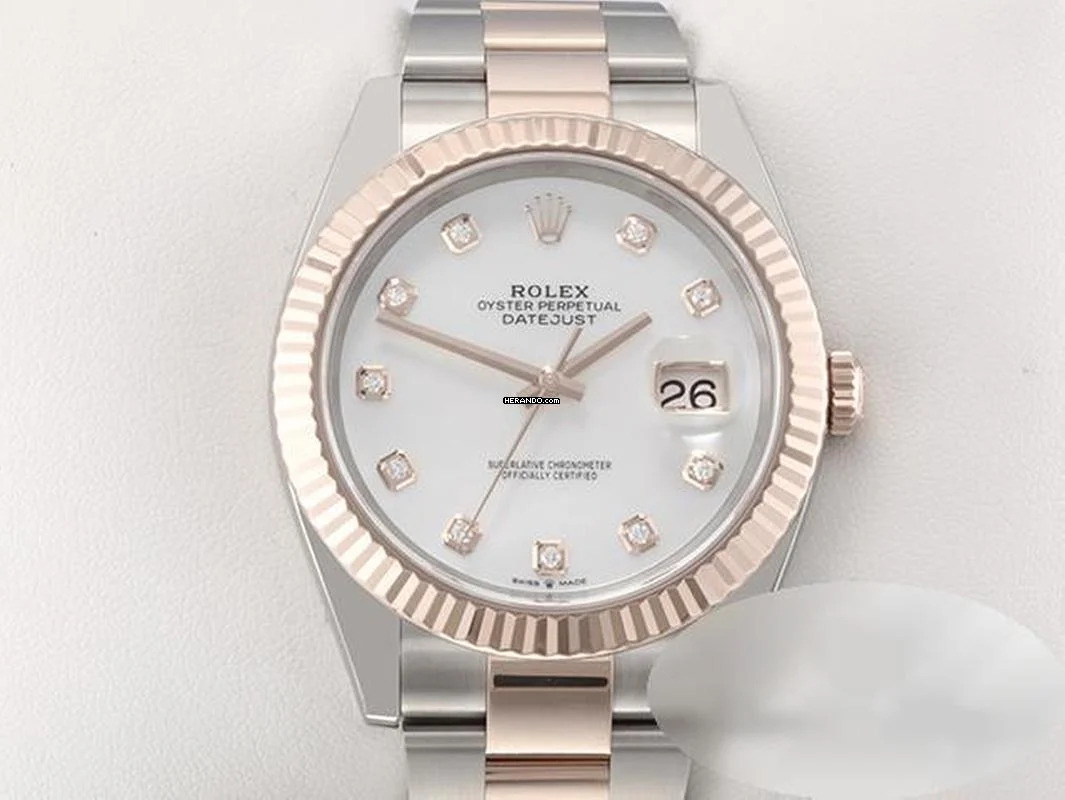  Rolex Datejust 41 126331 2023 Stahl Rosegold 750 Perlmutt Diamanten Automatik Stainless Steel 18kt Rose Gold Oyster-band Chronometer 