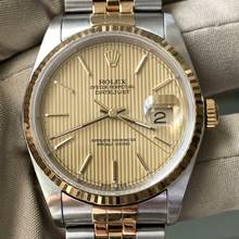 Thumbnail von Rolex Datejust 36 16233 Tapestry champagne dial 2000’s Full Set TOP Condition
