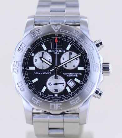 Breitling Colt Chronograph II 44mm Stahlband black dial Date Cal73 Professional B+P 