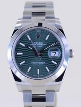Thumbnail von Rolex Datejust 41 Stahl Oysterband green Motif Dial 41mm B+P ungetragen