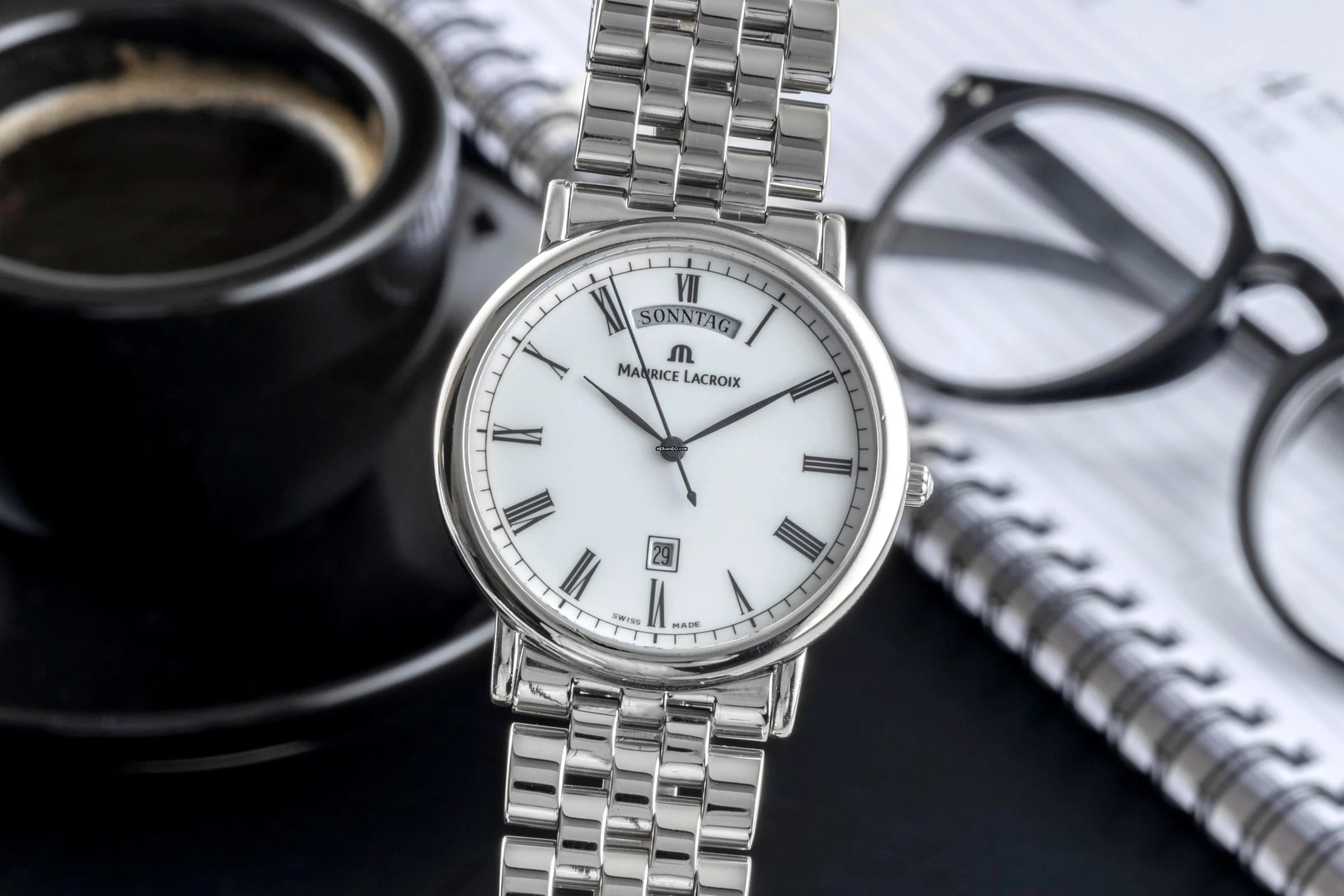 Thumbnail von Maurice Lacroix Les Classiques Stahl Quarz Herrenuhr Ref. 96856