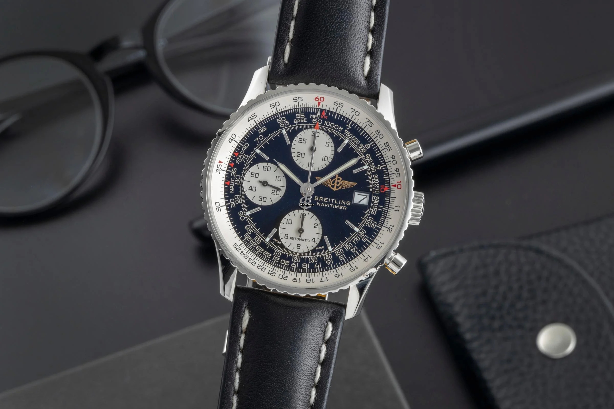  Breitling Old Navitimer Chronograph Edelstahl Automatik Ref. A13322 