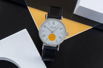 Thumbnail von NOMOS Tangente Stahl Handaufzug Herrenuhr Super 30 Sonnengrau B&P 2004