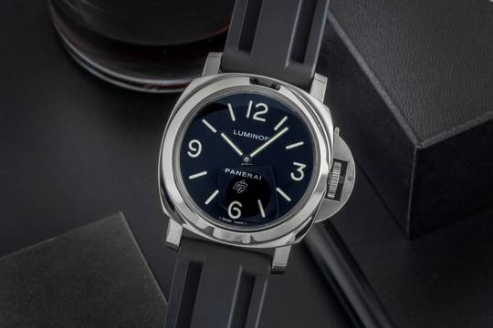  Panerai Luminor Base Logo 44 Stahl Handaufzug Herrenuhr Ref. PAM00000 B&P 2015 