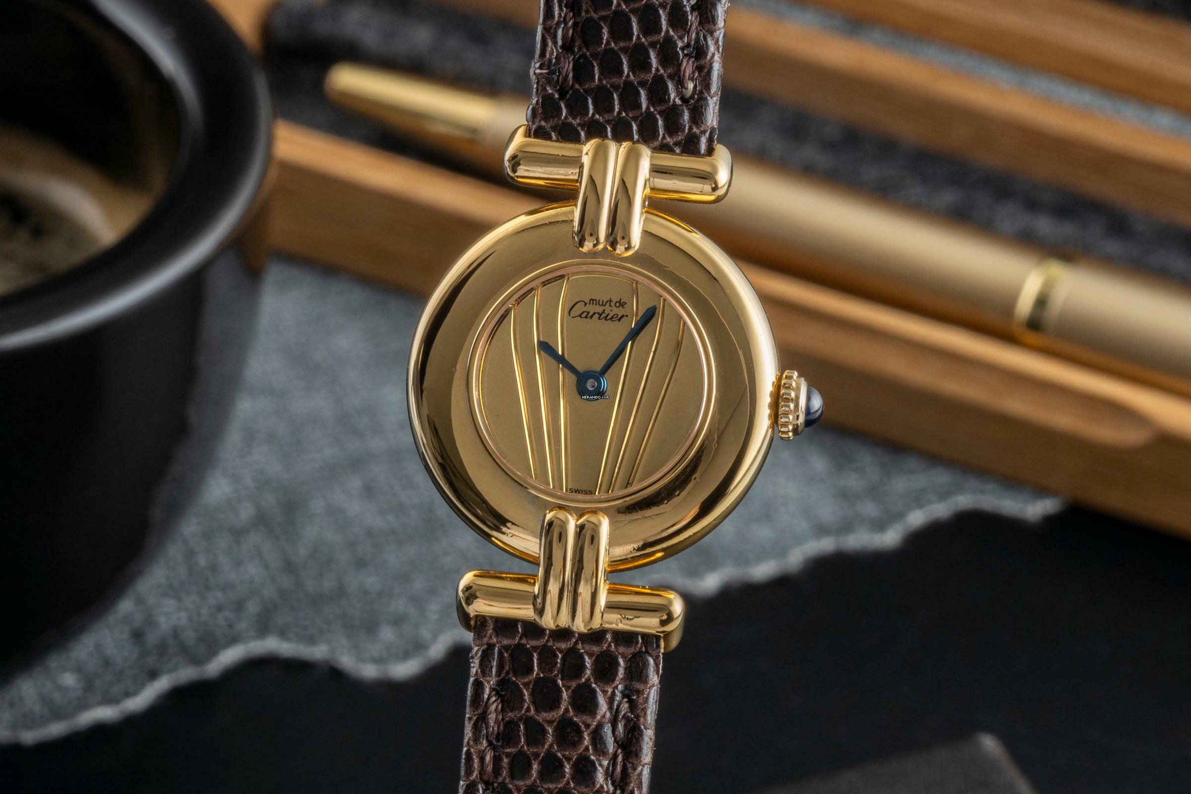 Cartier Colisée must de Cartier Lady Vermeil 925 Silber Damenuhr Ref. 590002