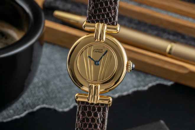  Cartier Colisée must de Cartier Lady Vermeil 925 Silber Damenuhr Ref. 590002 