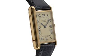 Thumbnail von Cartier Tank Vermeil must Tank GM Vermeil Ivory Dial Silber Herrenuhr Medium Handaufzug