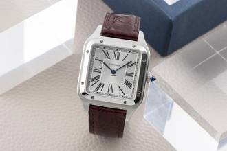 Thumbnail von Cartier Santos Dumont Edelstahl Herrenuhr Ref. WSSA0022 Box & Papiere