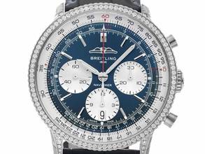 Thumbnail von Breitling Navitimer 1 B01 Chronograph Ref.AB0139631C1P1 2025 Full Set Ungetragen Navitimer B01 Chronograph Diamanten Krokoleder Faltschließe