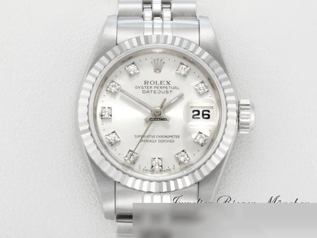Rolex Lady-Datejust Stahl Weissgold 750 Diamanten Automatik Gold Damen Stainless Steel 18kt White Gold Jubilé-band Chronometer Oyster
