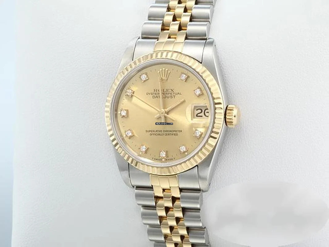 Rolex Datejust 31 Stahl Gelbgold 750 Diamanten Automatik Gold Stahl Stainless Steel 18kt Yellow Gold Jubilé-band Chronometer Oyster