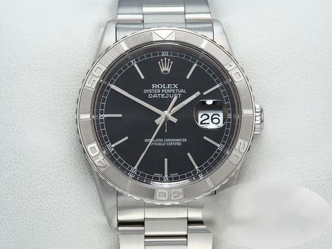 Rolex Datejust Turn-O-Graph 16264 2003/04 Stahl Weissgold 750 Automatik Stainless Steel 18kt White Gold Oyster-band Chronometer Black Dial