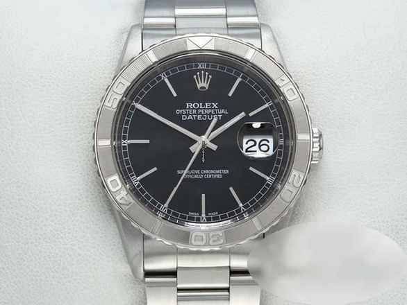  Rolex Datejust Turn-O-Graph 16264 2003/04 Stahl Weissgold 750 Automatik Stainless Steel 18kt White Gold Oyster-band Chronometer Black Dial 