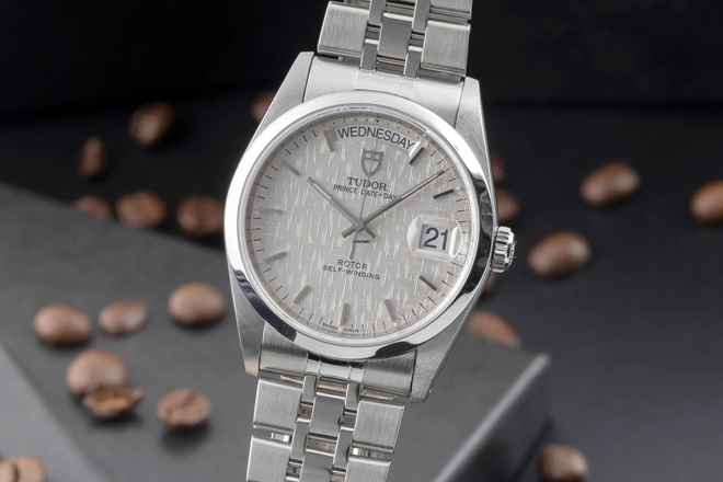  Tudor Prince Date Day Linen Dial Edelstahl Automatik Herren Ref. 76200 