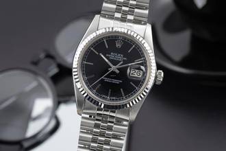 Thumbnail von Rolex Datejust 36 Stahl / Weissgold Automatik Herrenuhr Ref. 16014 Klassiker B&P