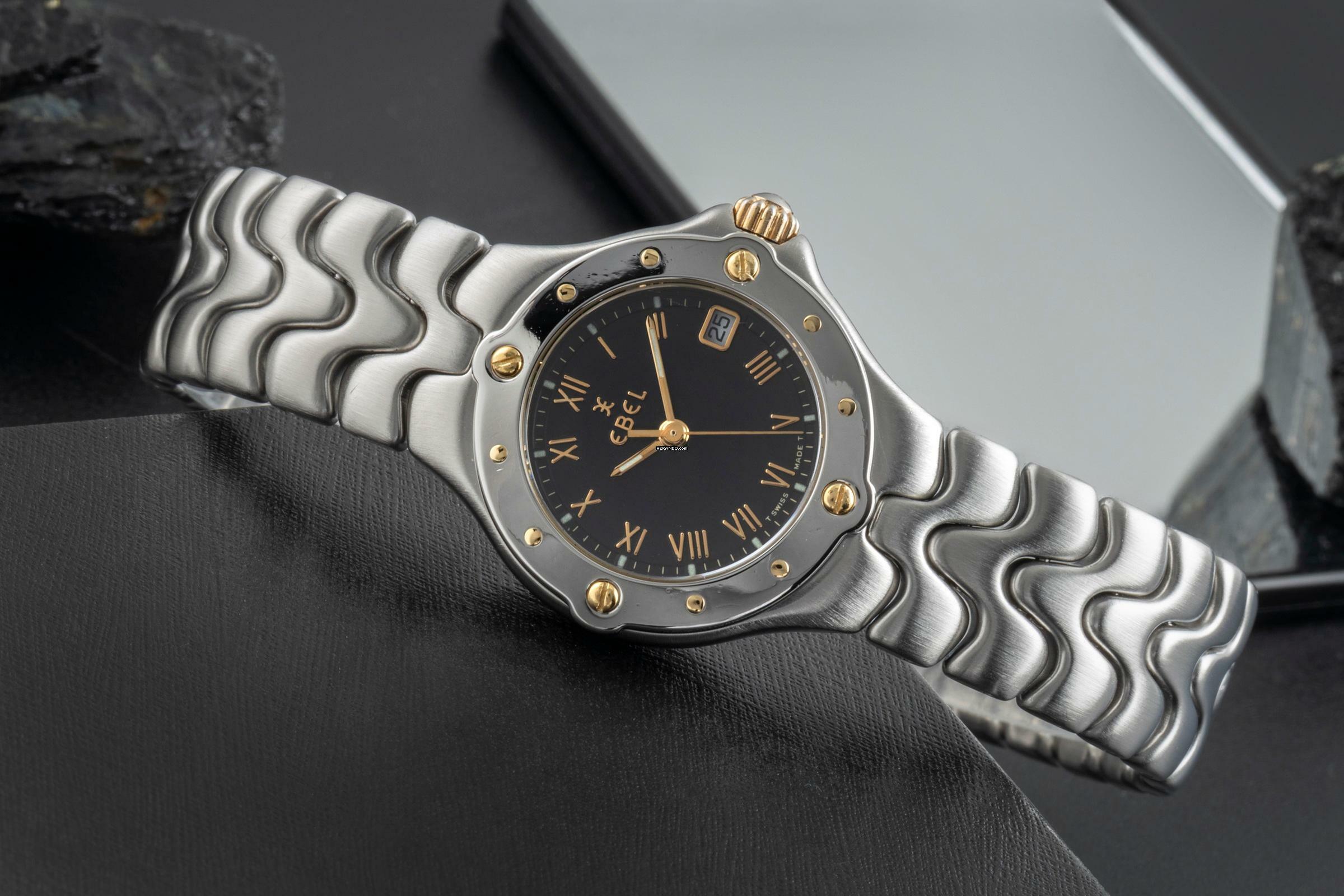 Thumbnail von Ebel Sportwave Stahl / Gold Damenuhr Datum Ref. E6087621