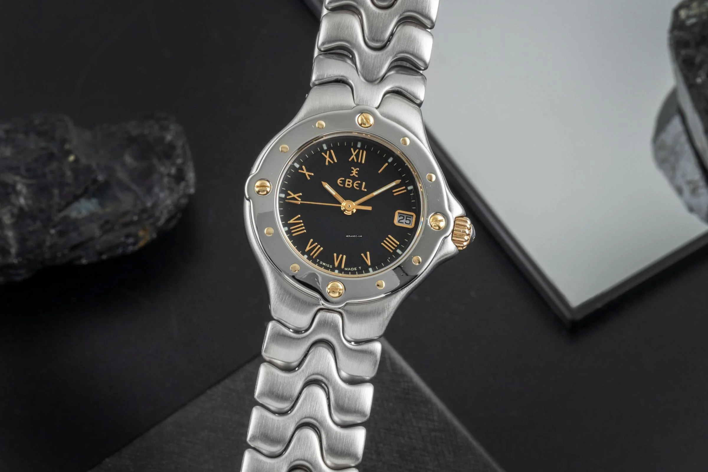  Ebel Sportwave Stahl / Gold Damenuhr Datum Ref. E6087621 