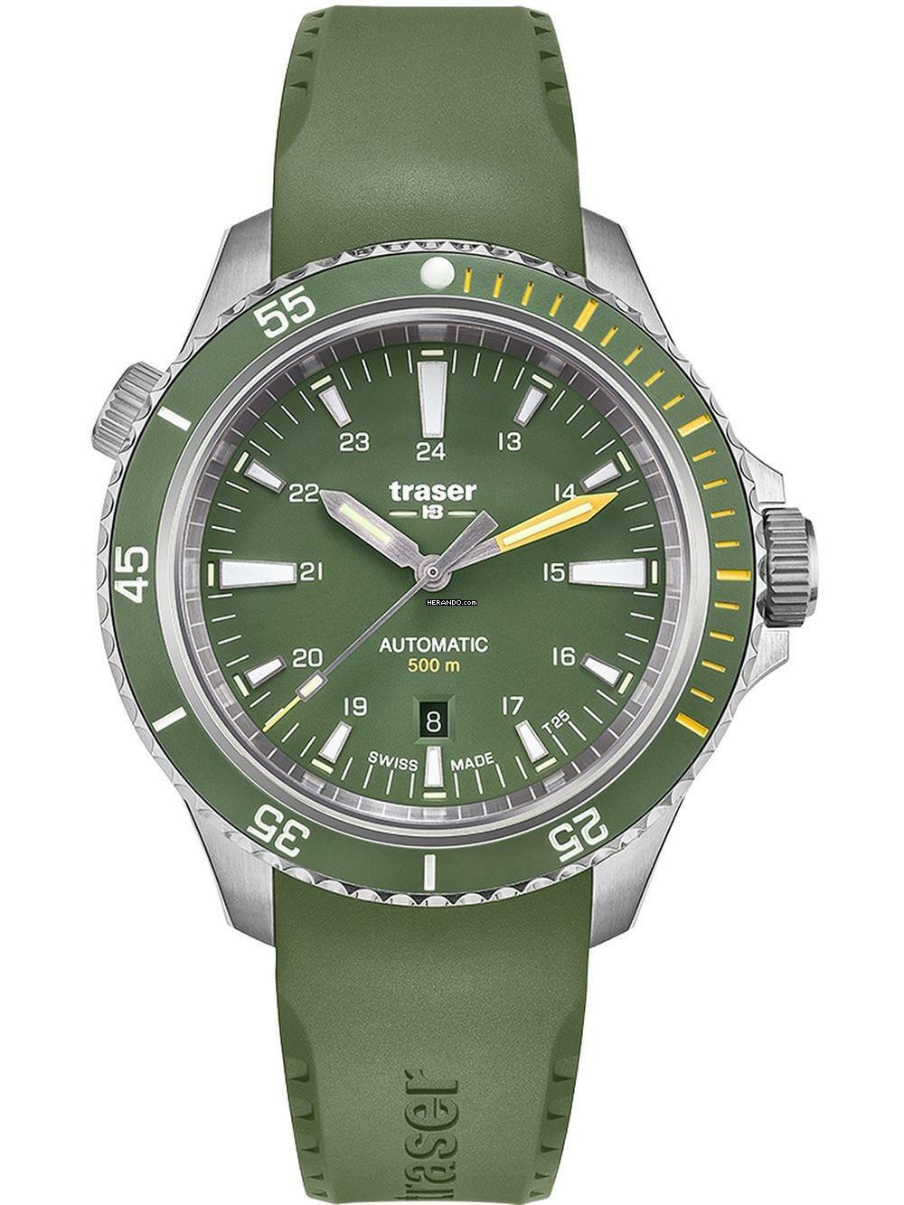 Traser H3 110327 P67 Diver Automatik Green Herrenuhr 46mm 50ATM