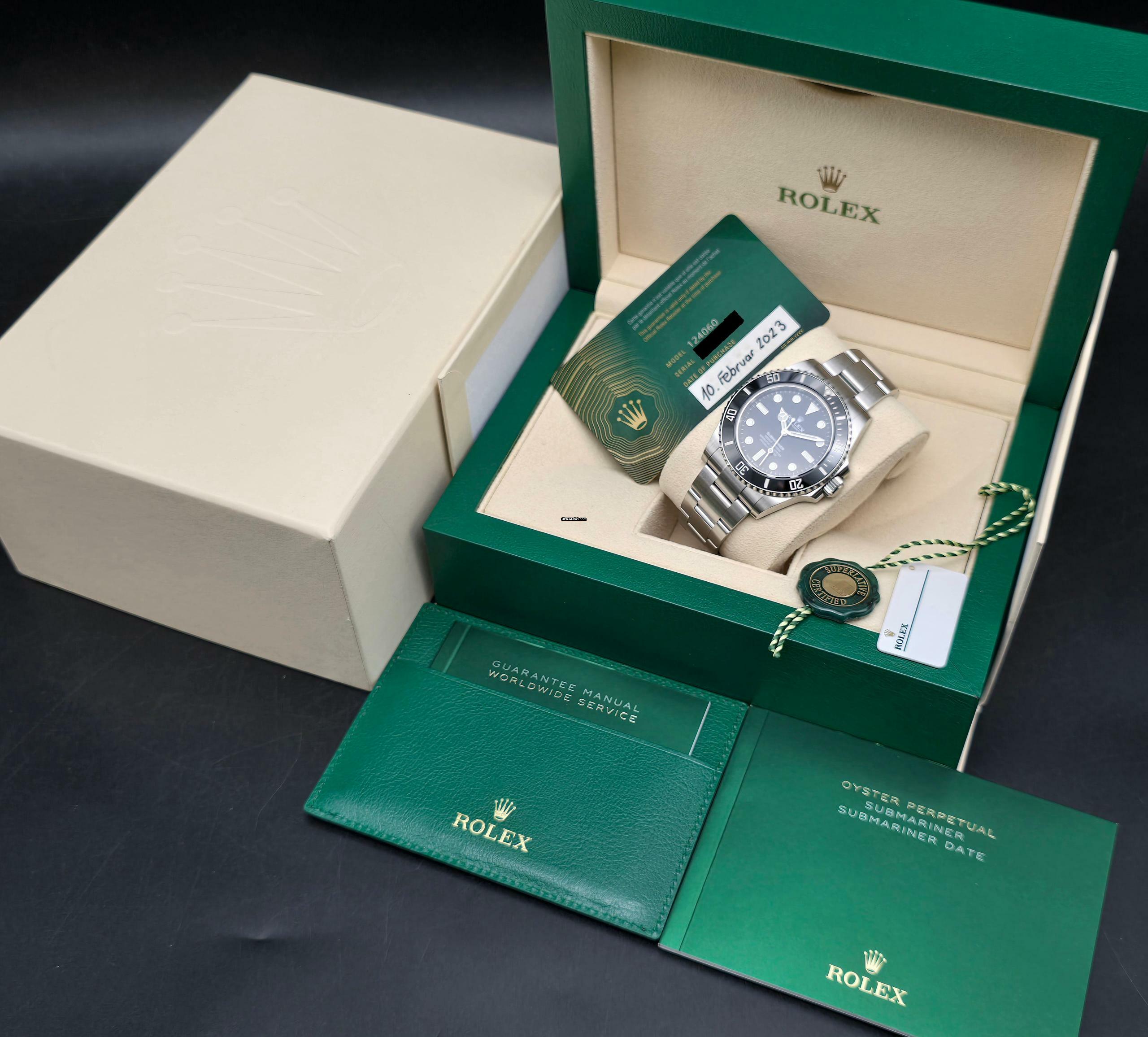 Thumbnail von Rolex Submariner (No Date) 41mm 124060 Chronometer Like New Condition Full Set 1-2023