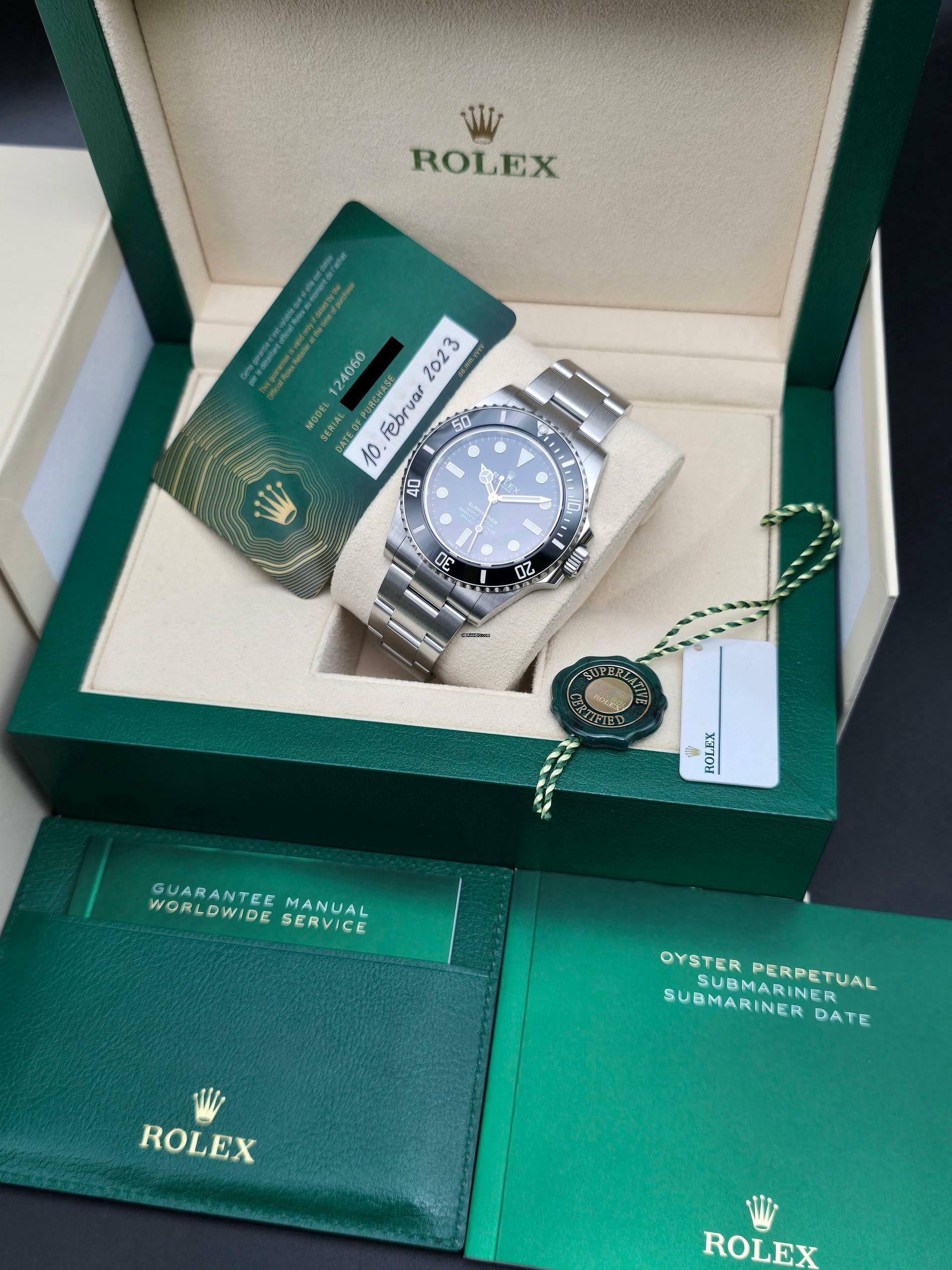 Thumbnail von Rolex Submariner (No Date) 41mm 124060 Chronometer Like New Condition Full Set 1-2023