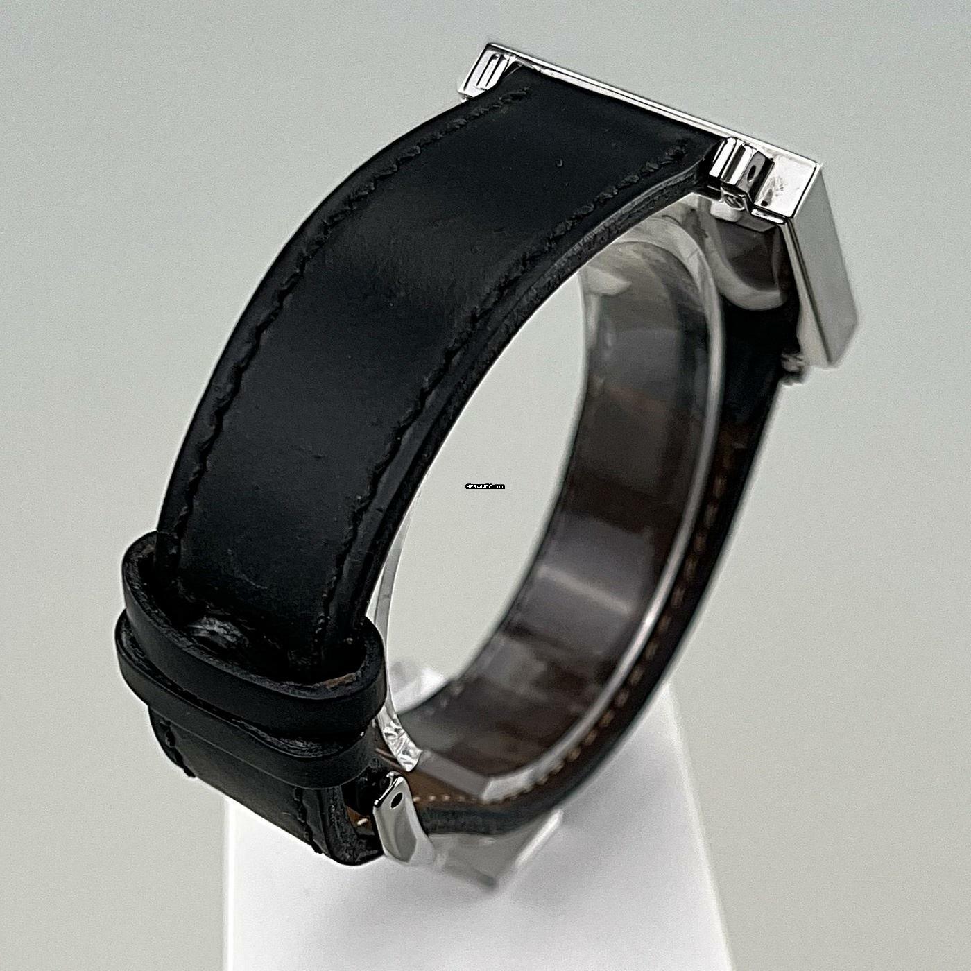 Thumbnail von NOMOS Tetra Glashütte Tetra Ref. 406 mit Stahlgehäuse Lederband plus Original Nomos Lederband (neu) Handaufzug Zifferblatt creme-weiß Original Box