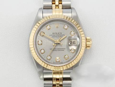  Rolex Lady-Datejust Edelstahl Gelbgold 750 Diamanten Automatik Gold Stahl Stainless Steel 18kt Yellow Gold Jubilé-band Chronometer Oyster 