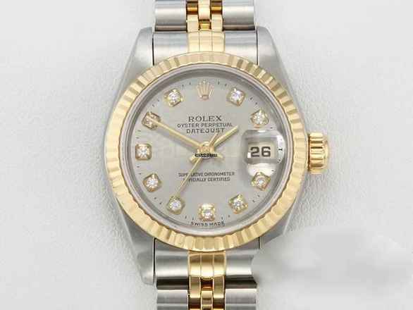  Rolex Lady-Datejust Edelstahl Gelbgold 750 Diamanten Automatik Gold Stahl Stainless Steel 18kt Yellow Gold Jubilé-band Chronometer Oyster 