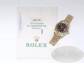 Thumbnail von Rolex Lady-Datejust Gelbgold 750 Diamanten Automatik 18kt Yellow Gold Damen President-band Chronometer Oyster Black Dial