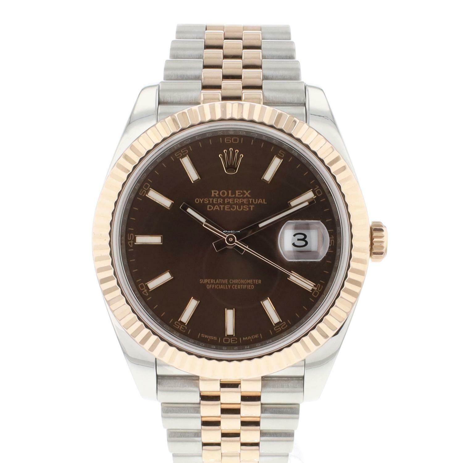  Rolex Datejust 41 Jubilee Steel / Everose Choco Dial 