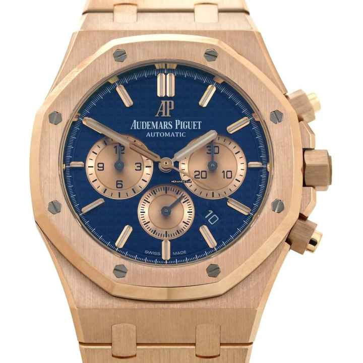  Audemars Piguet Royal Oak Chronograph Rosegold Blue Dial BJ.2018 inkl. orig. Papiere 