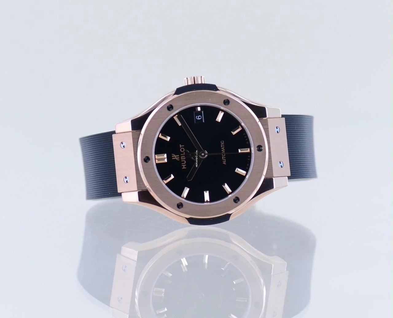 Thumbnail von Hublot Classic Fusion 18K Roségold King Gold Automatic black dial 38mm B+P